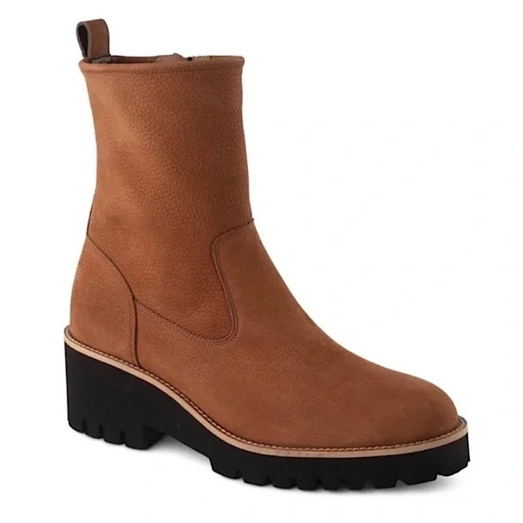 Paul Green NEWBURY Suede Wedge Boots BROWN PLATFORM CHUNKY Women’s 5.5 - Picture 2 of 10